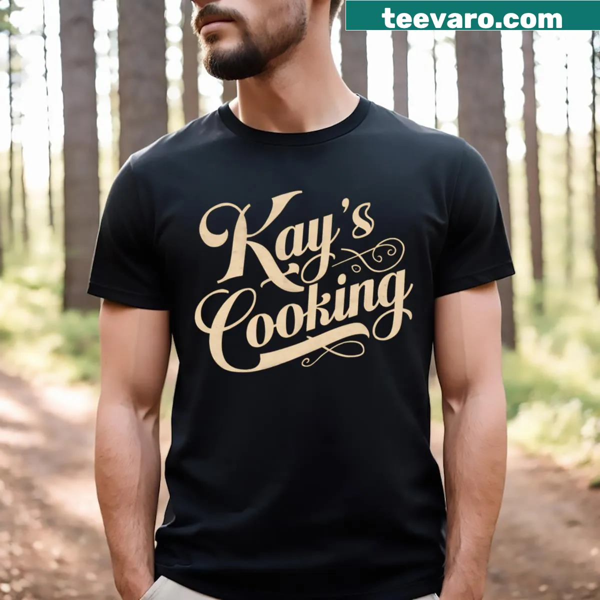 Funny cooking T-shirt for moms with playful typography — on a men's t-shirt