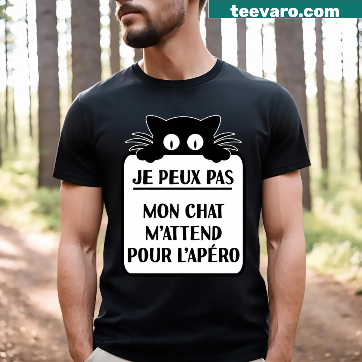 Cute T-shirt featuring playful kitten graphics for kids — on a men's t-shirt