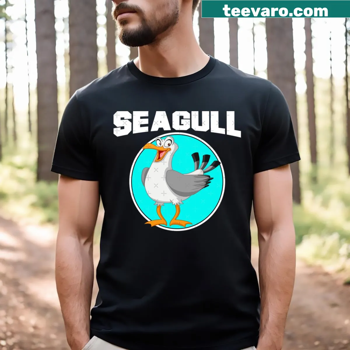 Retro Kittiwake seagull art on a T-shirt — on a men's t-shirt
