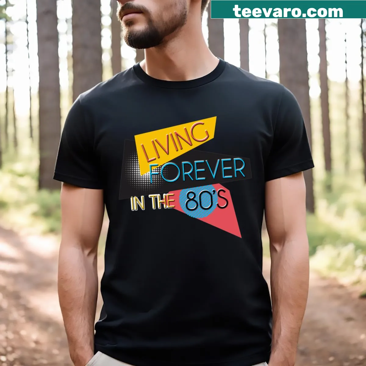 Retro 80s themed t-shirt celebrating the culture of the decade — on a men's t-shirt