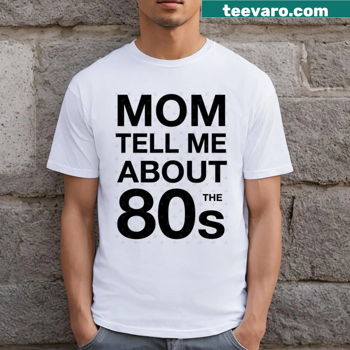 Nostalgic 80s themed T-shirt for moms — on a men's t-shirt