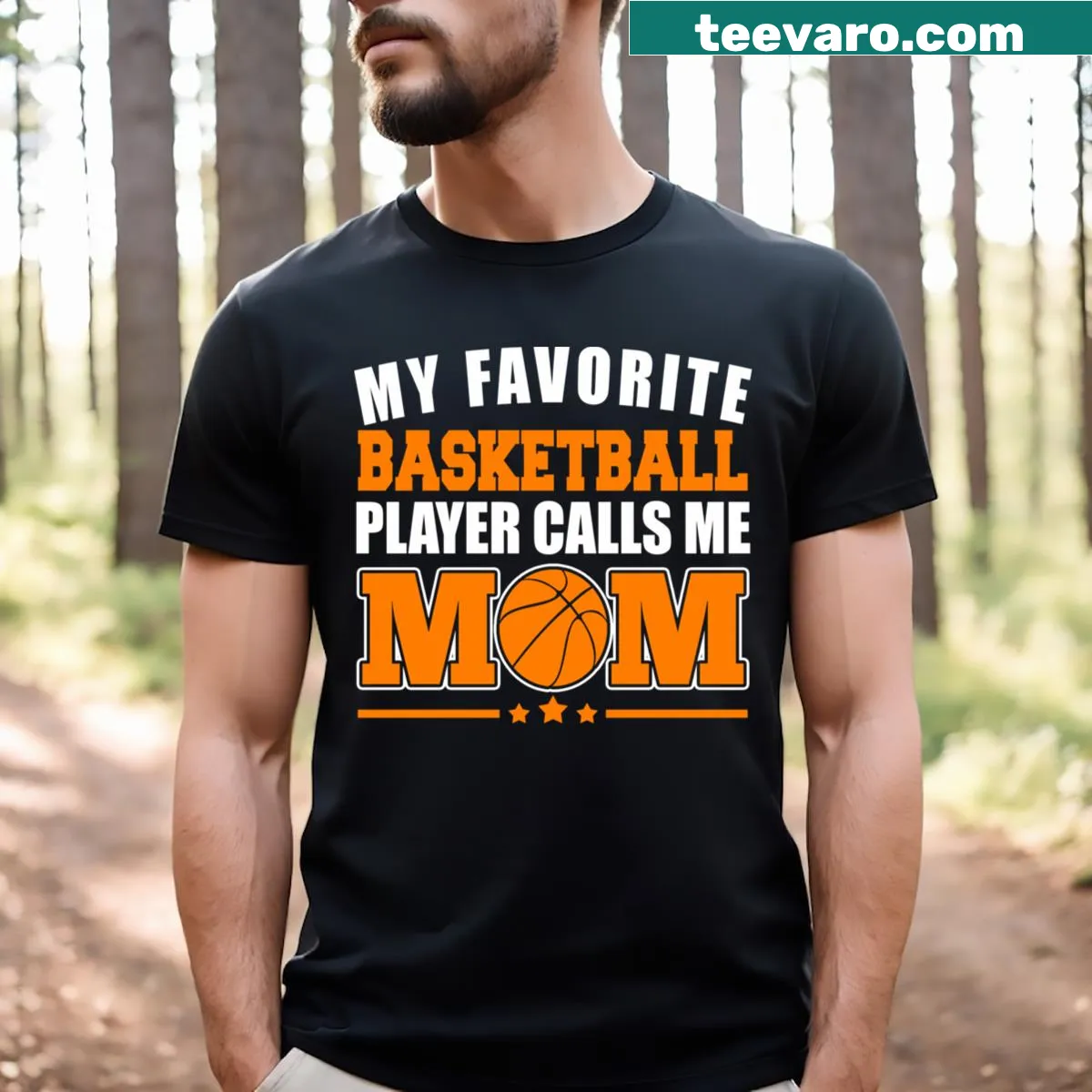 Heartfelt t-shirt for moms featuring basketball-themed text. — on a men's t-shirt
