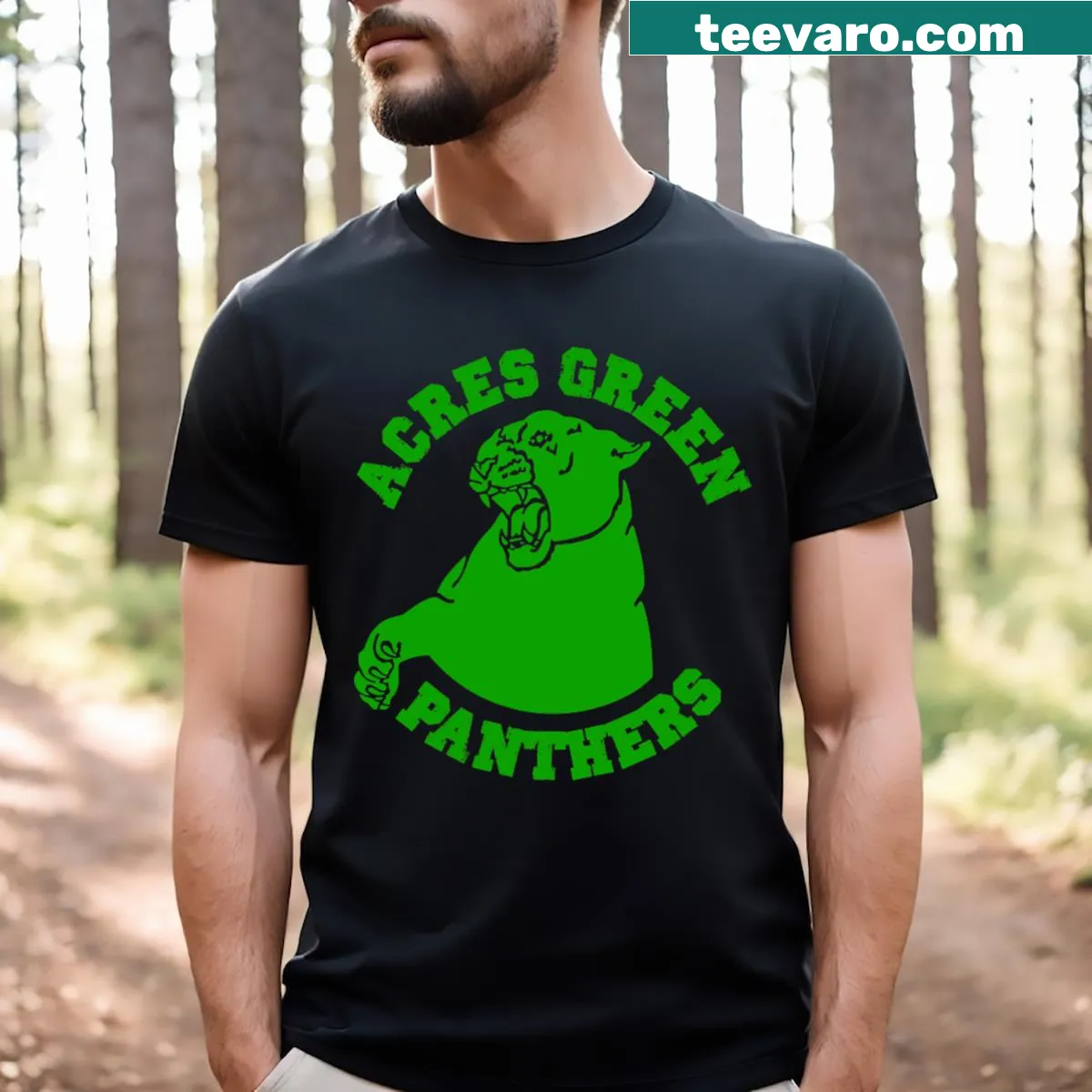 Panthers T-shirt with dynamic panther illustration — on a men's t-shirt