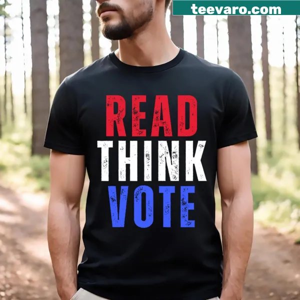 Civic engagement Read Think Vote graphic t-shirt