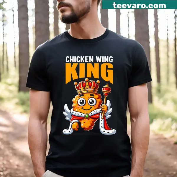 Cartoon chicken dressed in cute outfits with 'Chicken Wing King' text