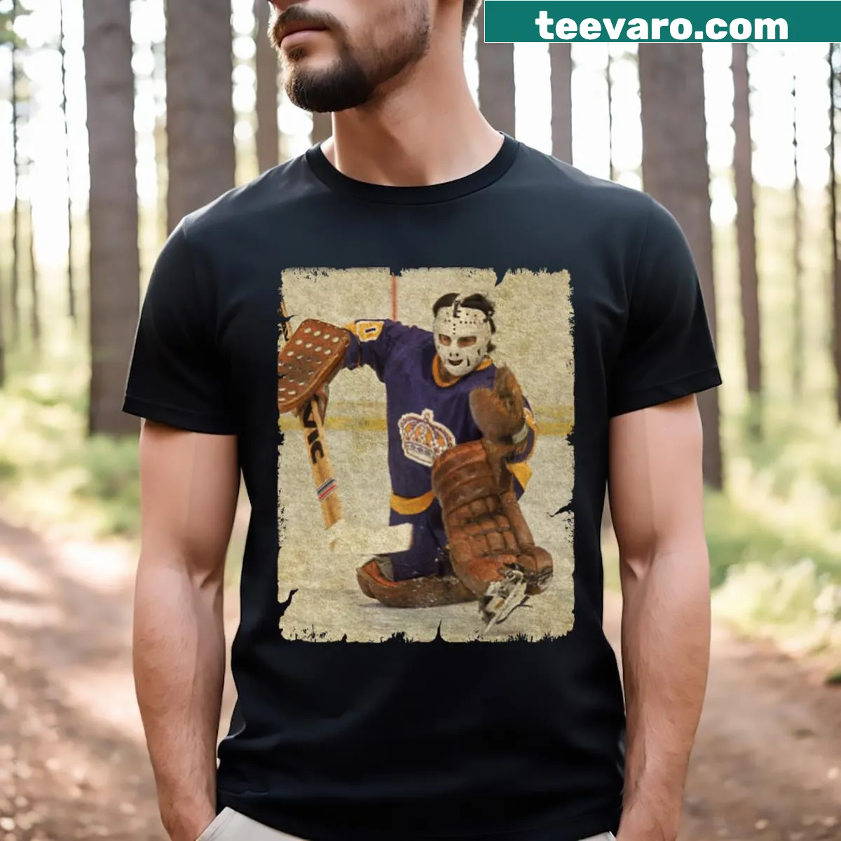 Emblematic Rogie Vachon tribute T-shirt — on a men's t-shirt