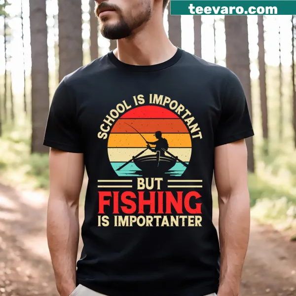 T-shirt with a humorous fishing saying about school