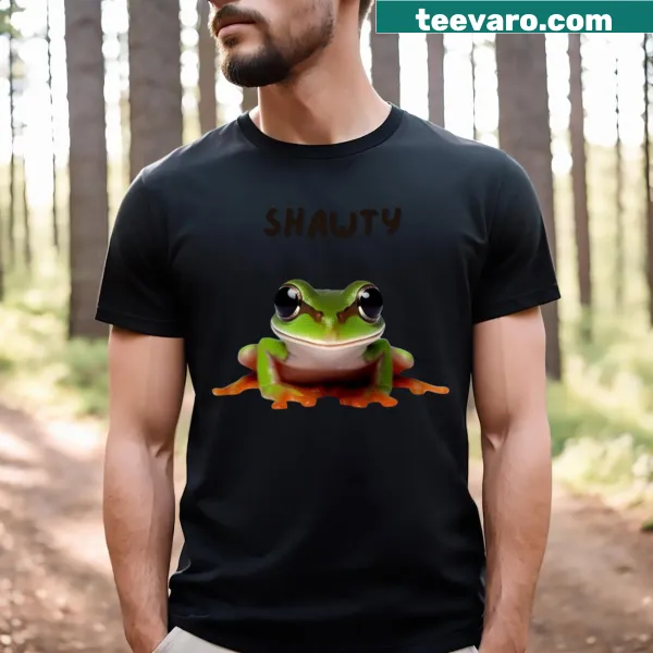 Cartoon frogs graphic on a kid's active T-shirt