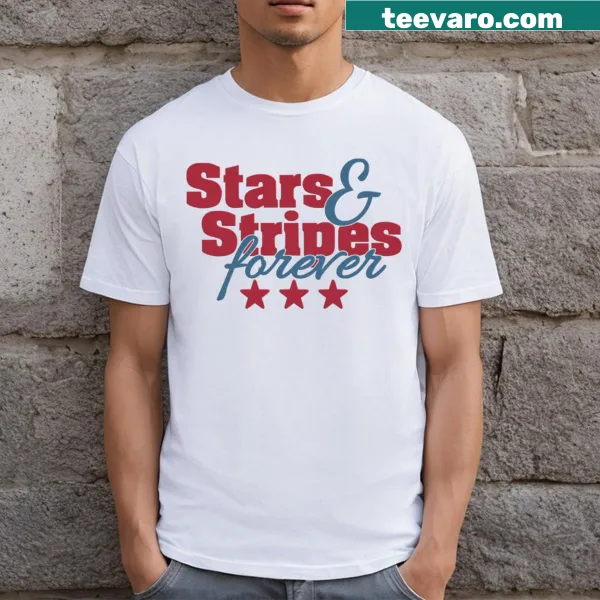 Patriotic T-shirt with the slogan 'Stars And Stripes Forever'