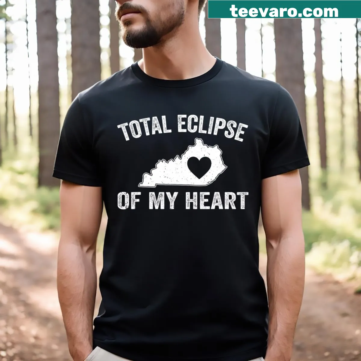 Sentimental T-shirt with 'Total Eclipse Of My Heart Kentucky 2024' text — on a men's t-shirt