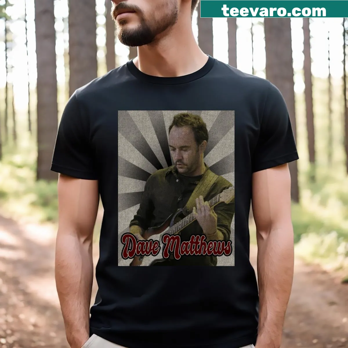 Vintage Dave Matthews T-shirt featuring a classic image of the musician. — on a men's t-shirt