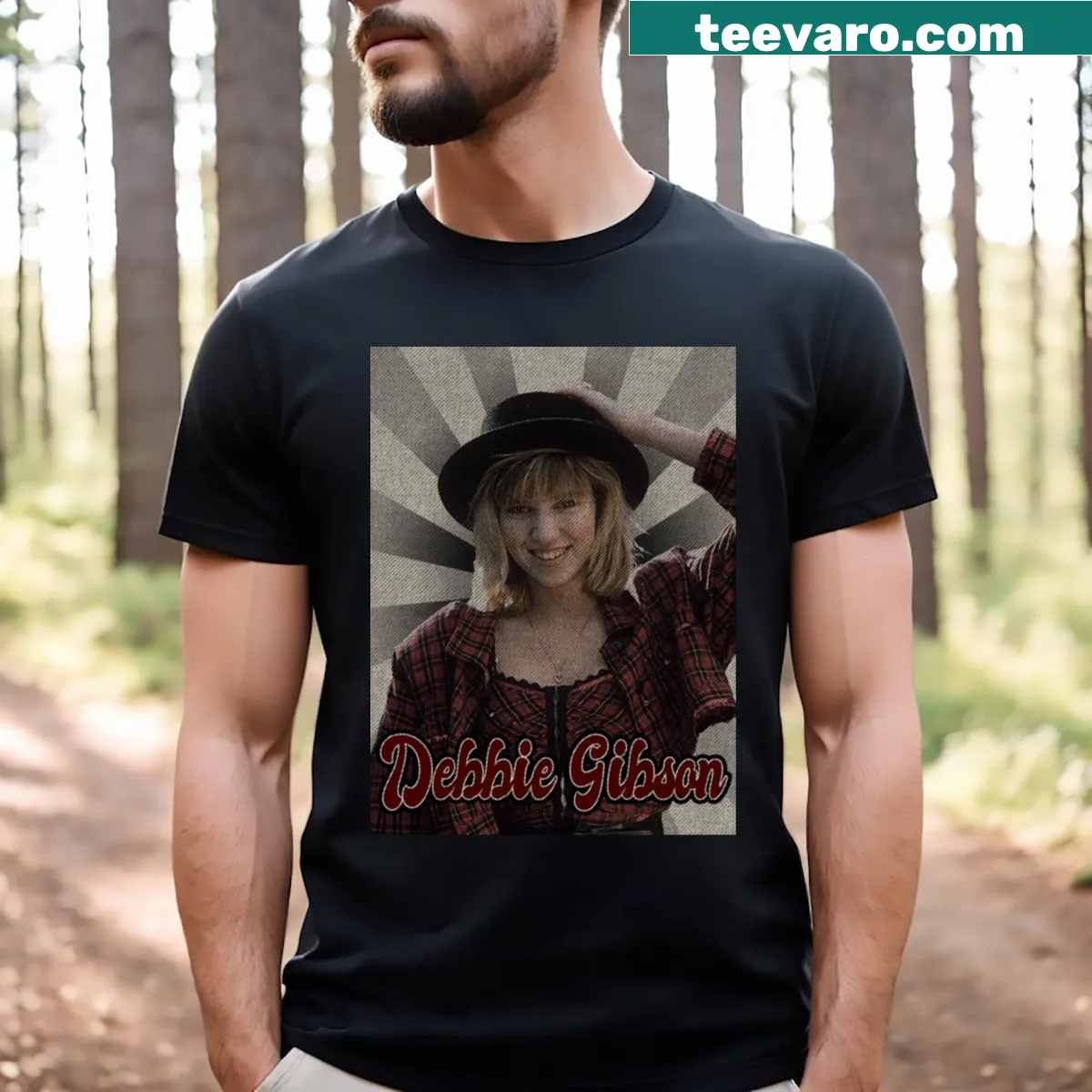 Vintage-style T-shirt featuring Debbie Gibson graphic. — on a men's t-shirt