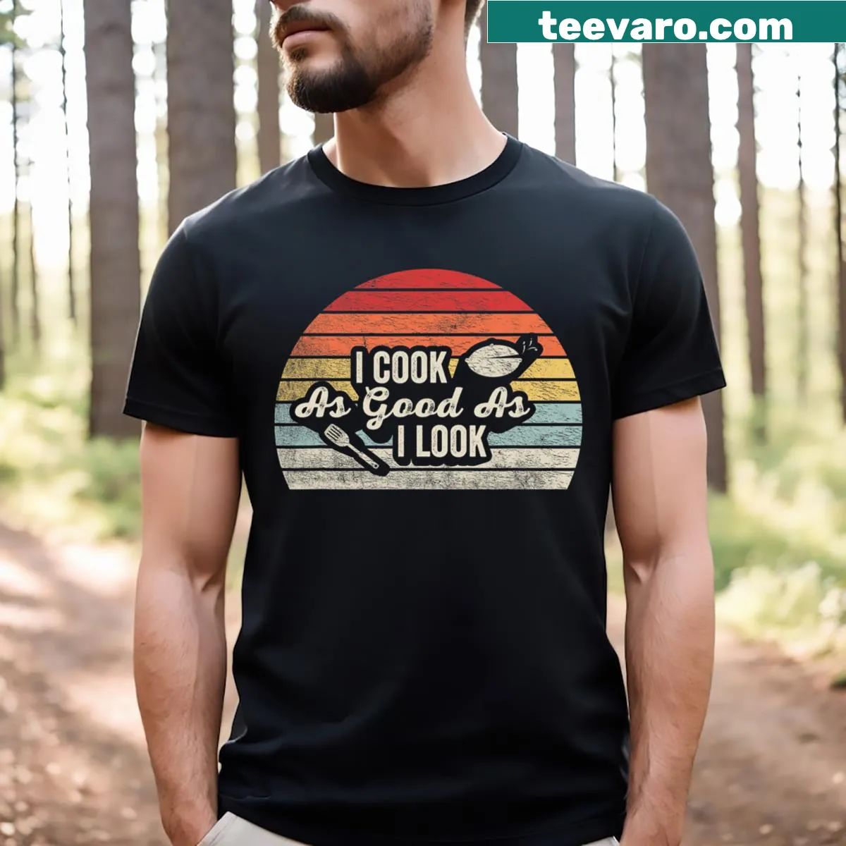 Vintage funny chef puns t-shirt with humorous typography. — on a men's t-shirt