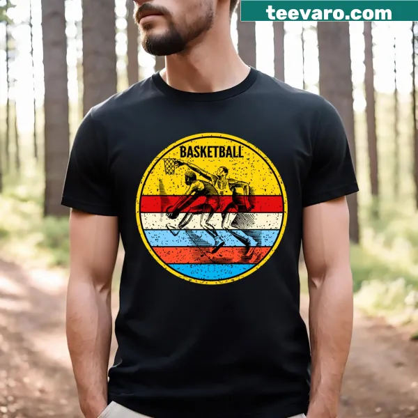 Vintage retro basketball t-shirt with classic design
