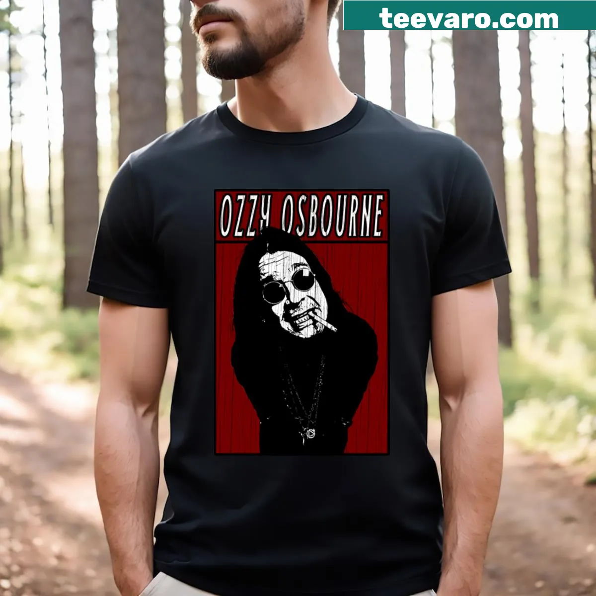 Vintage Ozzy Osbourne t-shirt with retro graphic design — on a men's t-shirt