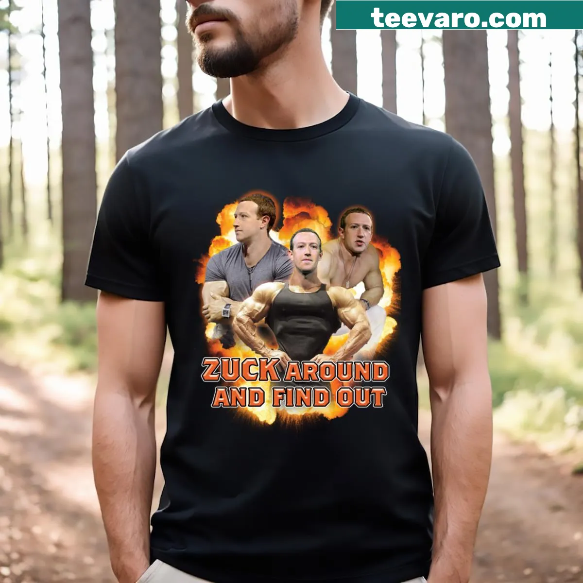 Parody T-shirt with humorous text — on a men's t-shirt
