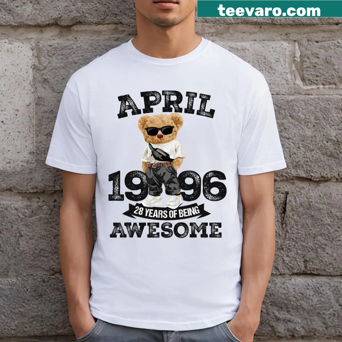 Retro birthday shirt celebrating birth year of 1996. — on a men's t-shirt