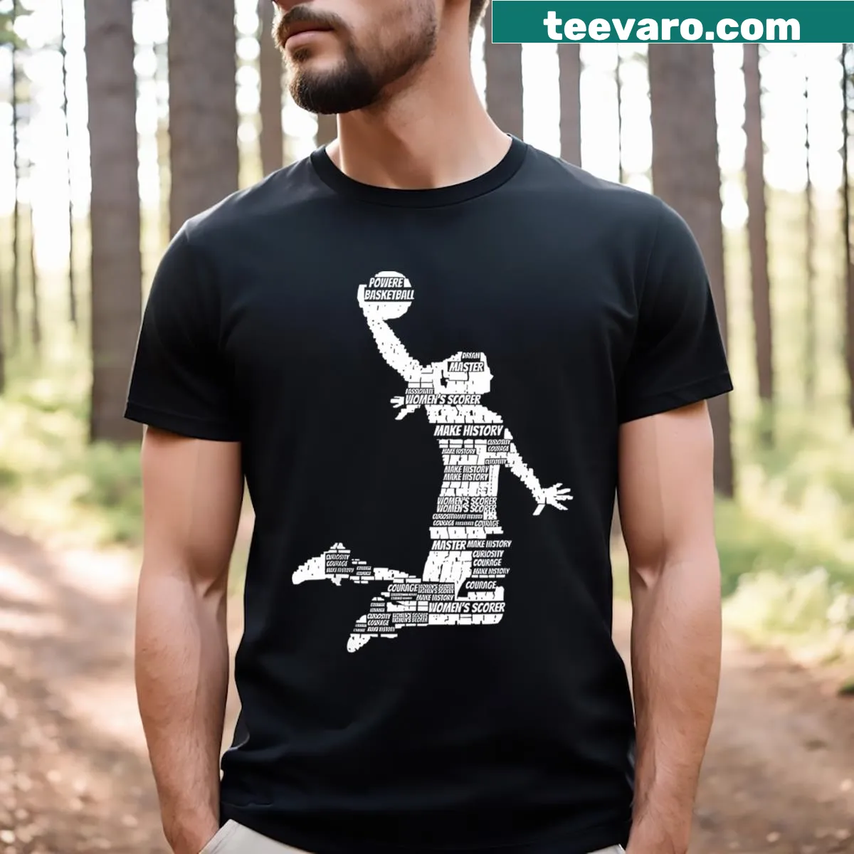 Illustration of a girl playing basketball on kids T-shirt — on a men's t-shirt