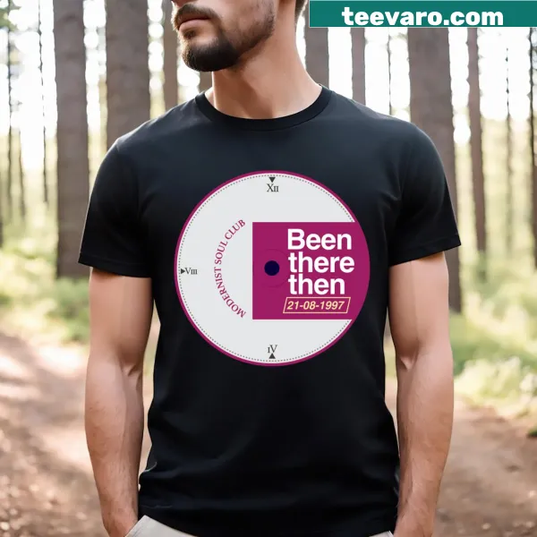 Playful typography on the Been There Then t-shirt