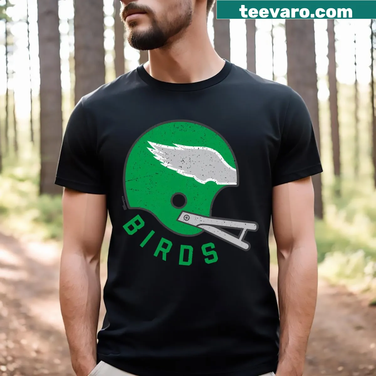 Graphic T-shirt with 'Birds Damgoodgame' design for gamers. — on a men's t-shirt