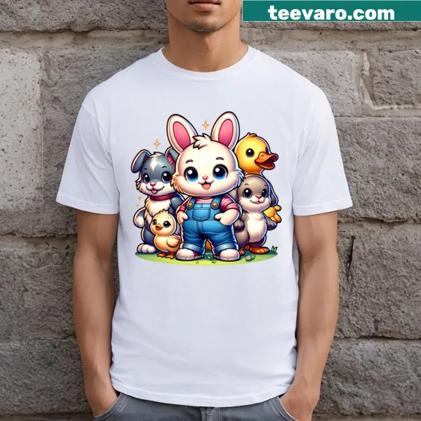 Cartoon animals with the phrase Purrfection Achieved on a t-shirt