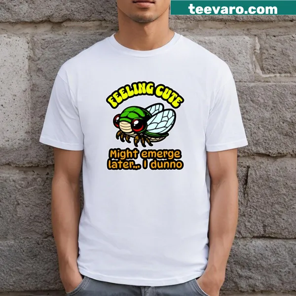 Cute cicada graphic T-shirt celebrating summer