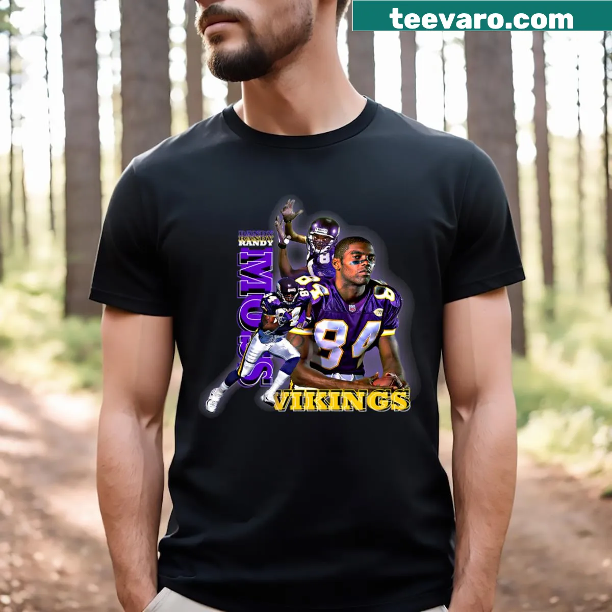 Minnesota Vikings t-shirt with bold logo design — on a men's t-shirt
