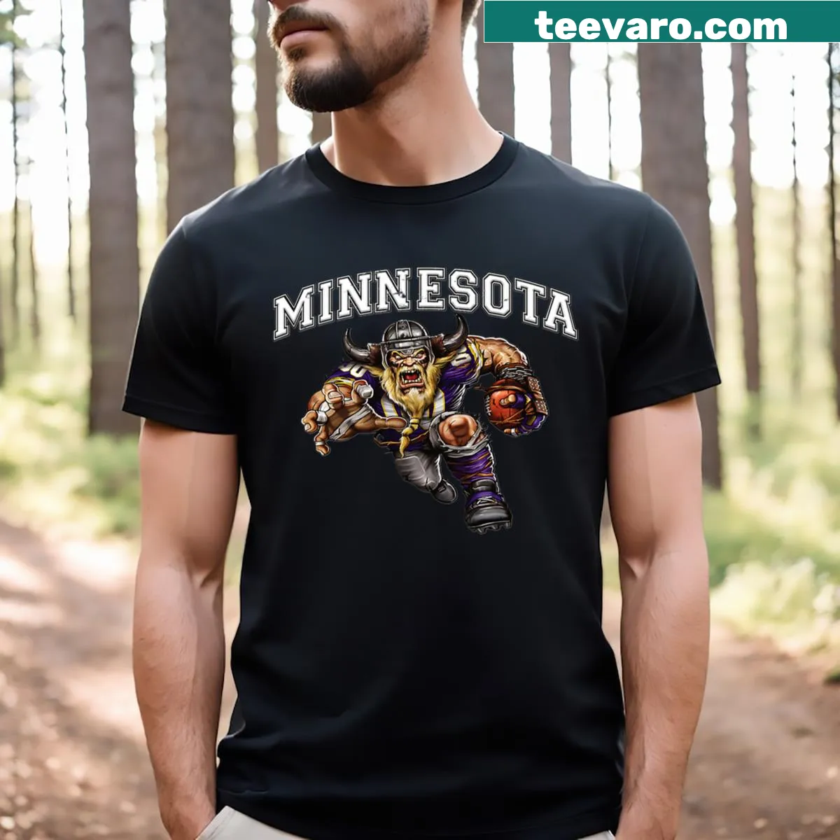 Minnesota Vikings Essential 9 t-shirt with team logo print — on a men's t-shirt