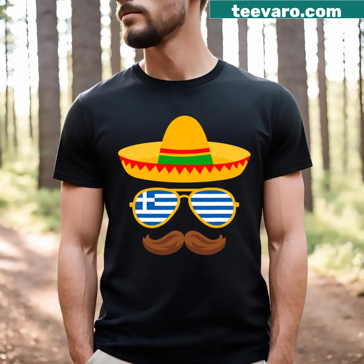 Cute kids' t-shirt featuring Greek Easter and Cinco De Mayo designs — on a men's t-shirt
