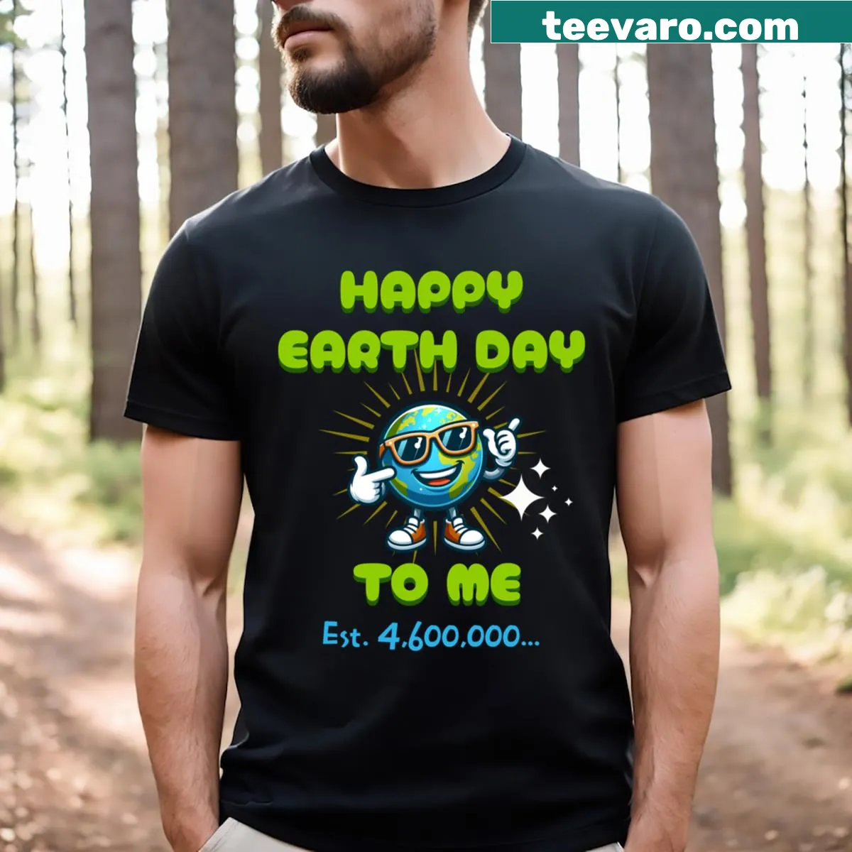 Earth Day-themed tee with a message for environmental awareness — on a men's t-shirt