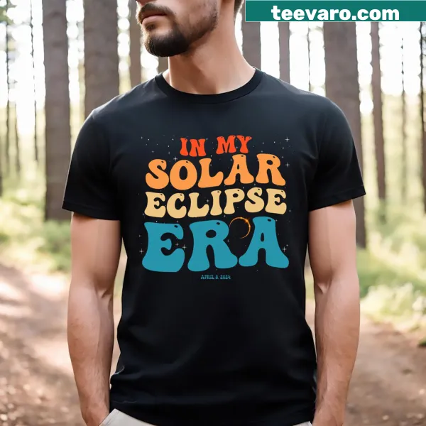 Groovy design celebrating the total eclipse on April 8, 2024