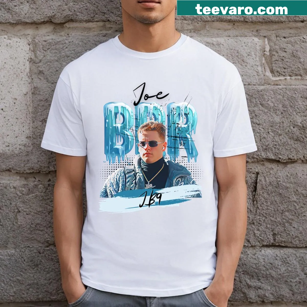 Funny Joe Brr T-shirt with playful typography — on a men's t-shirt