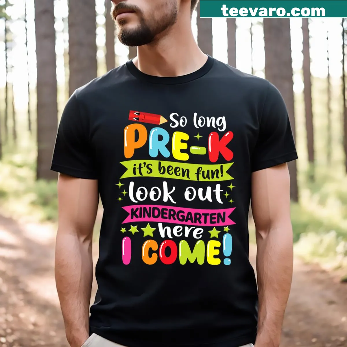 Graduation T-shirt for kids celebrating Pre-K to Kindergarten — on a men's t-shirt