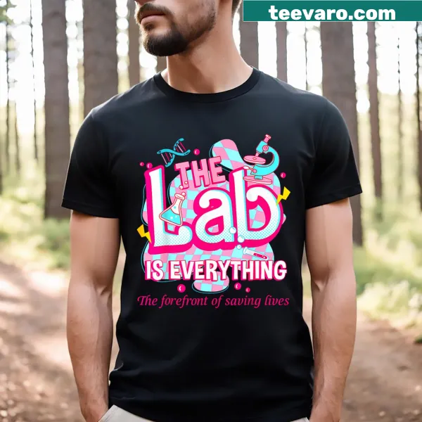 Typography t-shirt emphasizing the importance of laboratory work