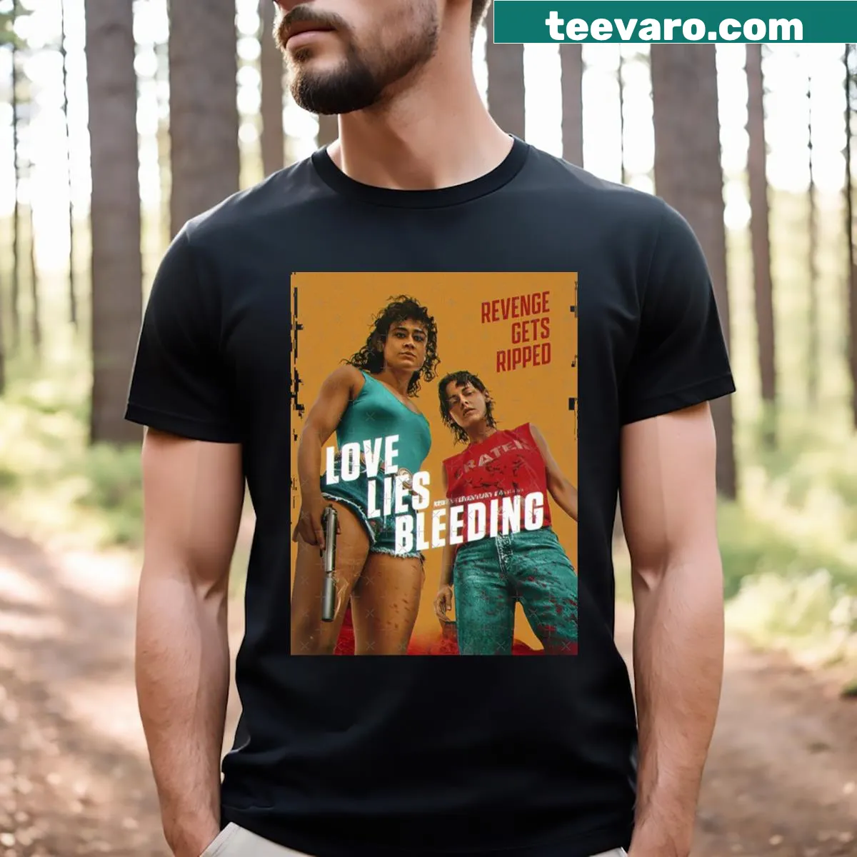 Bold phrase graphic T-shirt exploring themes of love and relationships — on a men's t-shirt