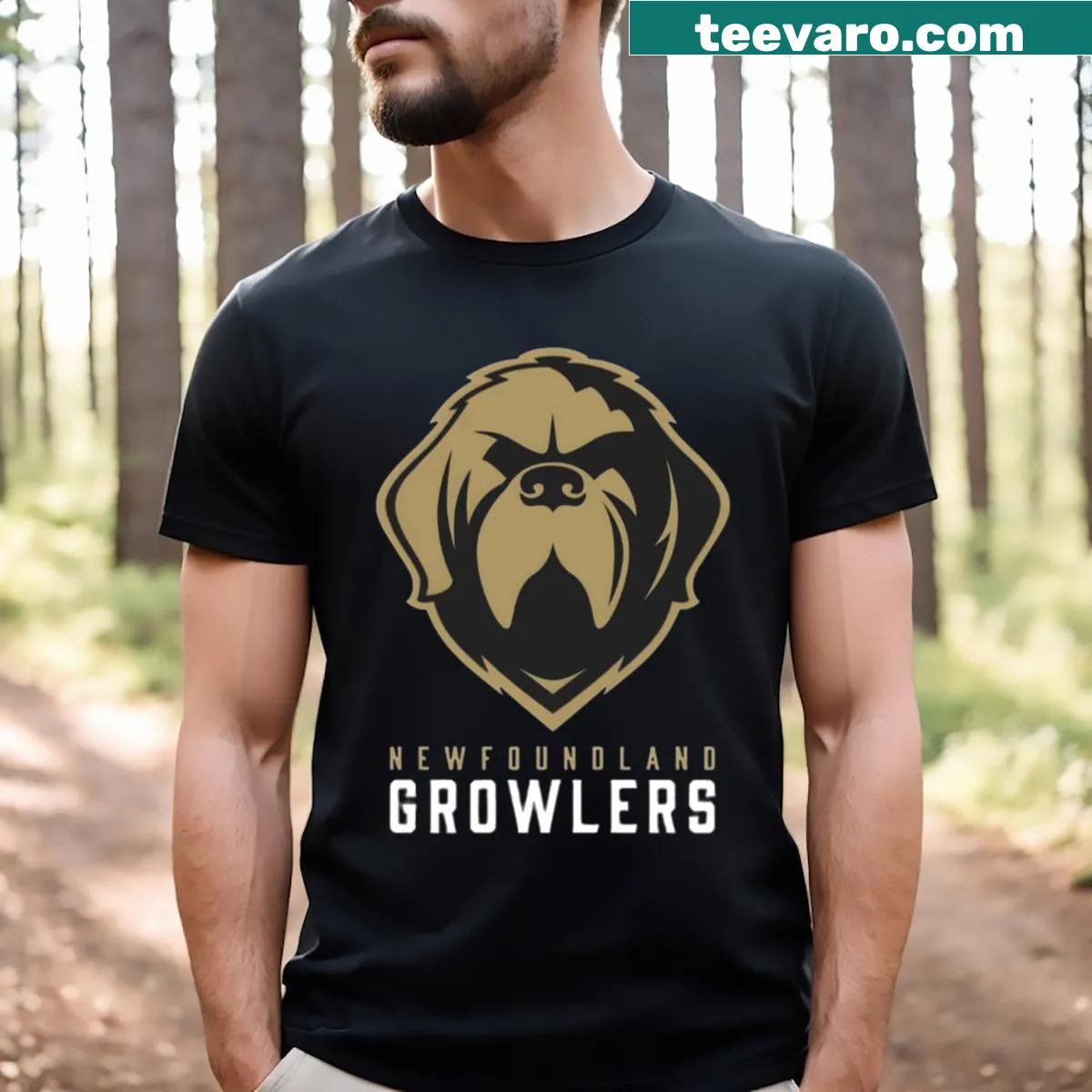 Minimalist Newfoundland essential T-shirt featuring city-themed design — on a men's t-shirt