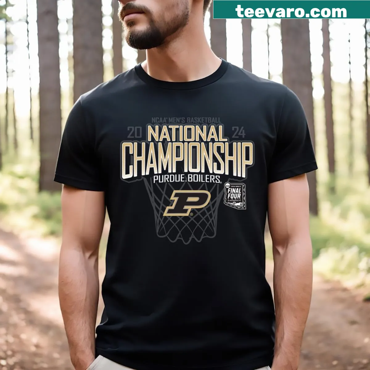 Purdue Boilermakers T-shirt for 2024 Basketball Championship — on a men's t-shirt