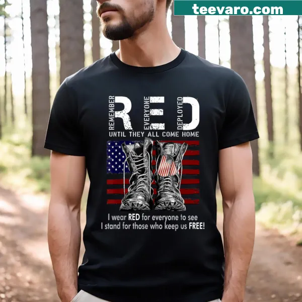 Red Friday t-shirt honoring deployed military personnel