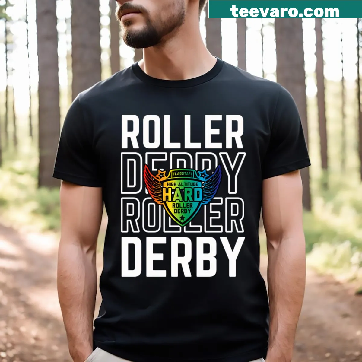 Dynamic roller derby-themed T-shirt with skate graphic — on a men's t-shirt