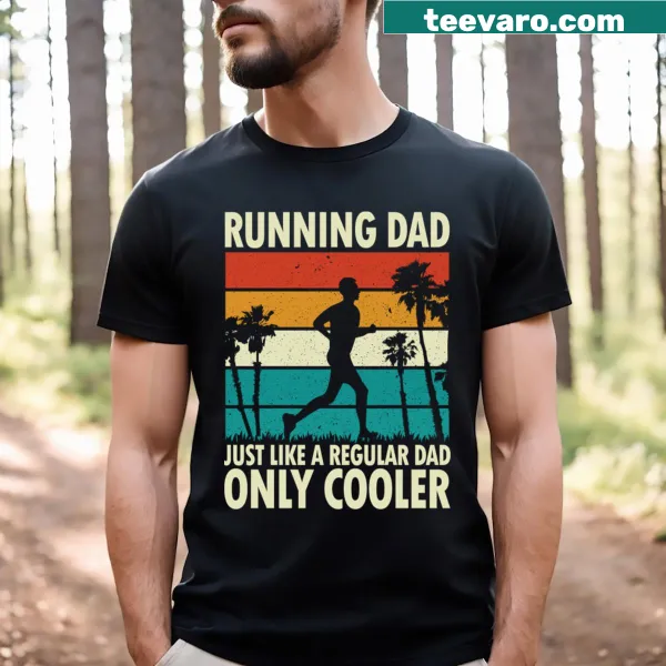 Humorous typography tee for running dads