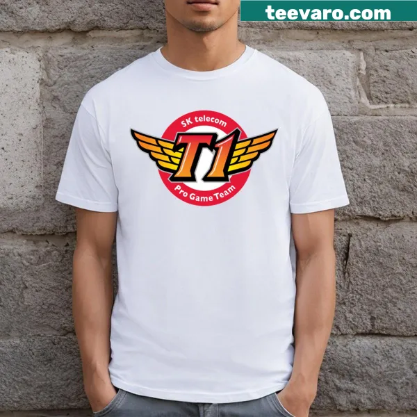 T-shirt featuring the SKT T1 esports logo