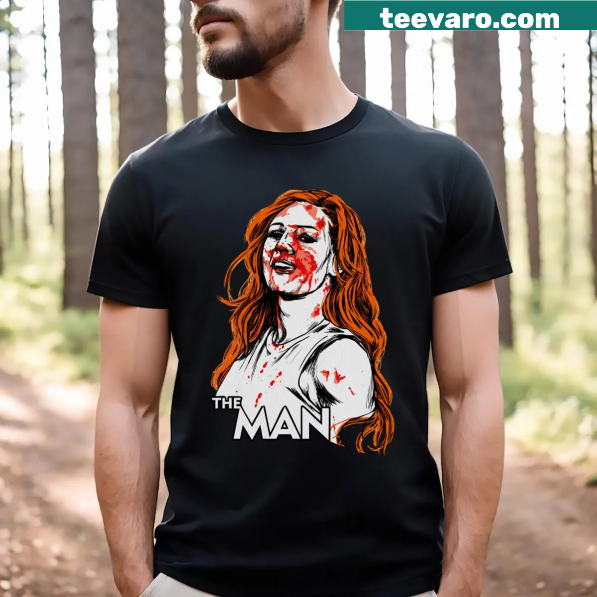 Illustrative T-shirt celebrating Becky Lynch — on a men's t-shirt