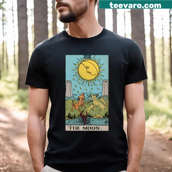 Illustrated Moon Rider tarot card T-shirt design.