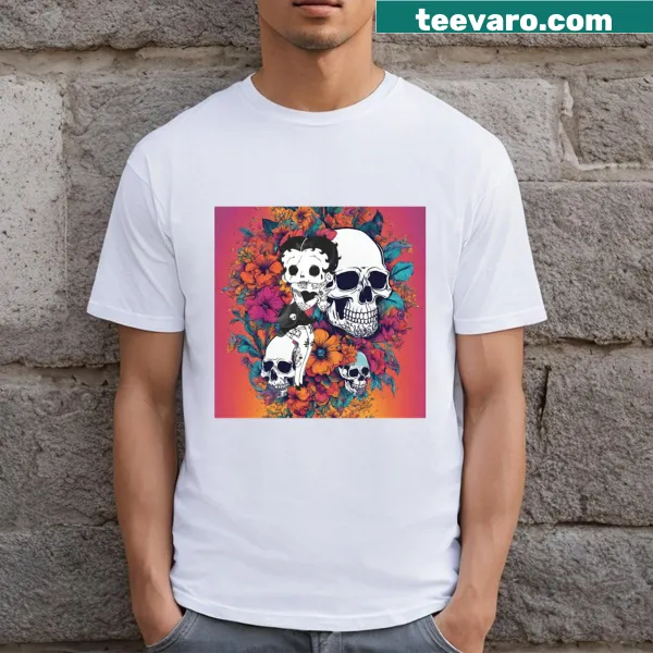 Undead Betty Boop illustration on t-shirt