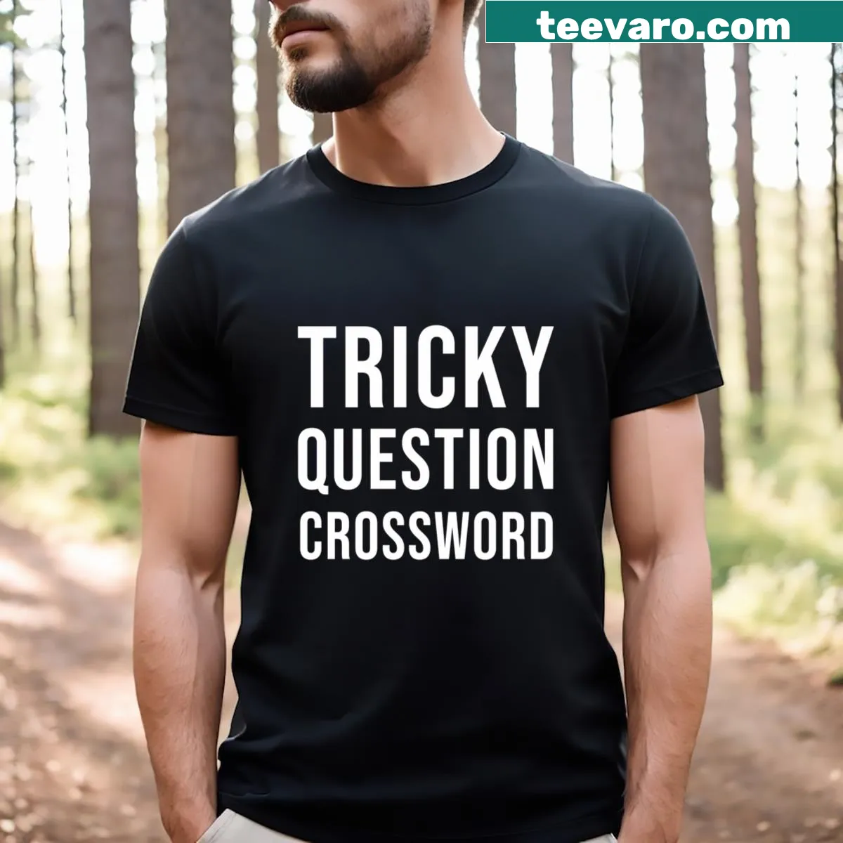 Humorous crossword-themed t-shirt for puzzle lovers — on a men's t-shirt