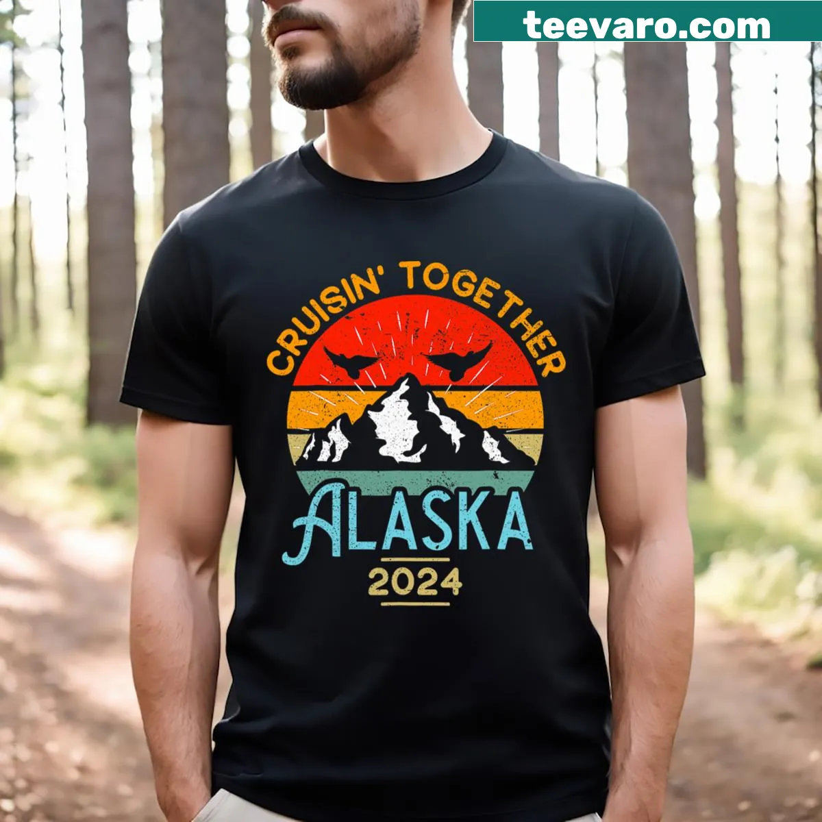 Matching t-shirt for Alaska Cruise 2024 travel groups — on a men's t-shirt