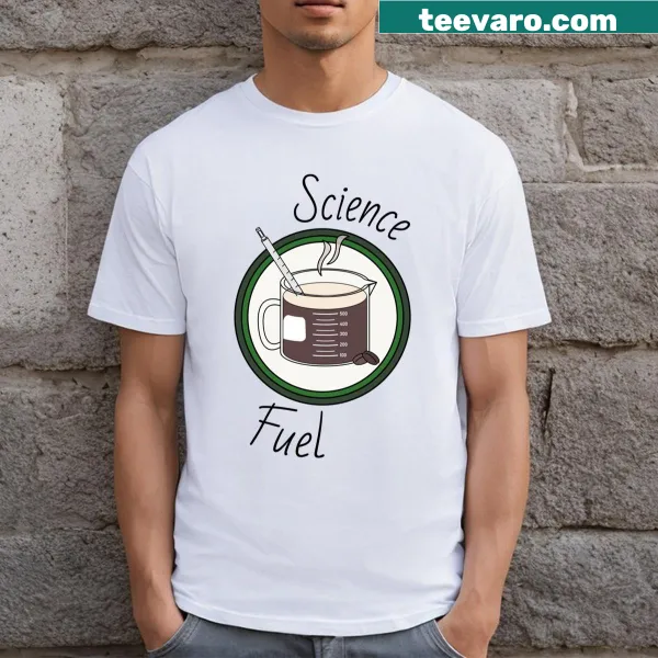 Typography Coffee Science t-shirt celebrating caffeine