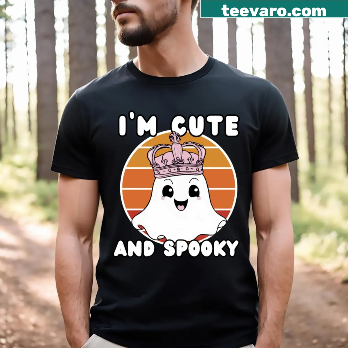 Adorable ghost cartoon on a cute kids t-shirt — on a men's t-shirt