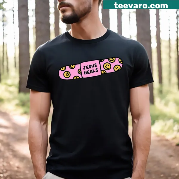 Humorous T-shirt featuring a Christian faith healing theme