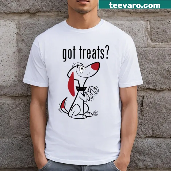 Cute cartoon dog t-shirt with text 'Got Treats?'